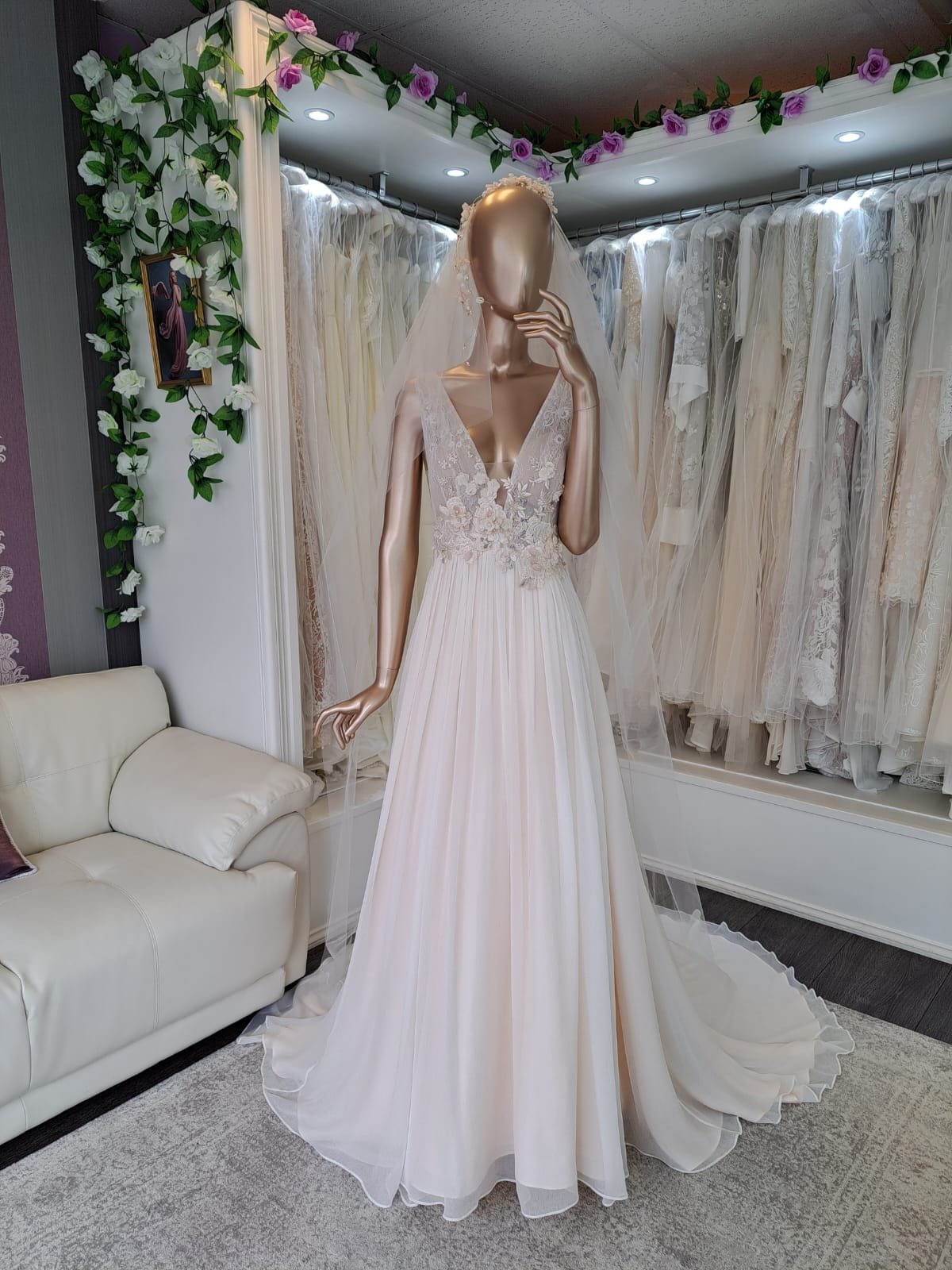 Bespoke wedding gown displayed at Samari Bridal Studio 3