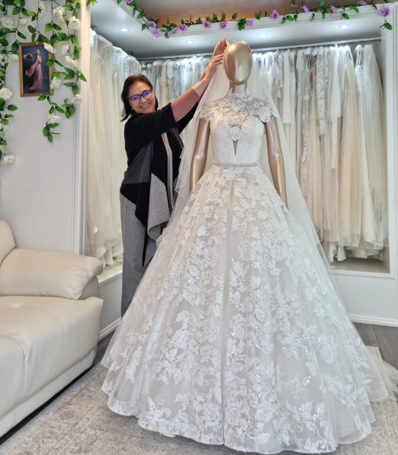 Marina Antonova creating a bridal gown